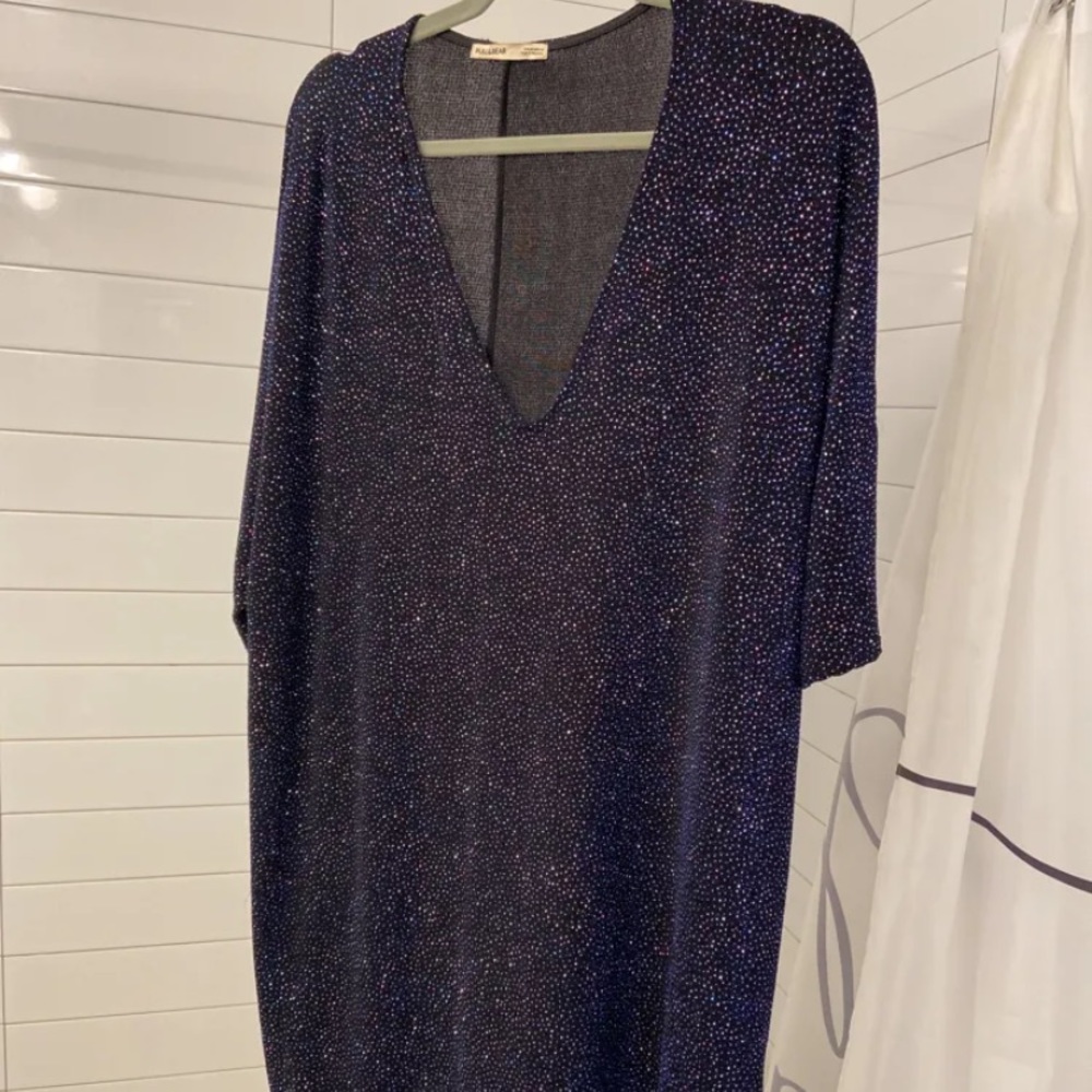 Sparkling tshirt dress navy blue